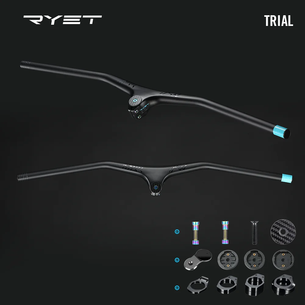 

2022 RYET Integrated MTB Handlebar With Spacers Set T1000 Carbon Integrated Mountain Bar 780mm RSL Gemini XC Trial Handlebar