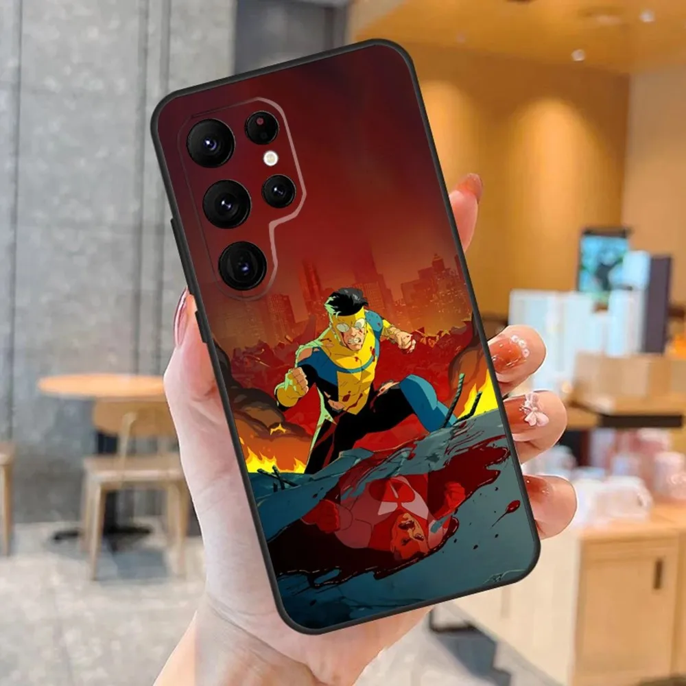 Чехол для телефона Cartoon I-Invincible-S SamsungS24 S23 S22 S21 S20 Ultra Pro S10 S30Plus S9 20lite Black Cover