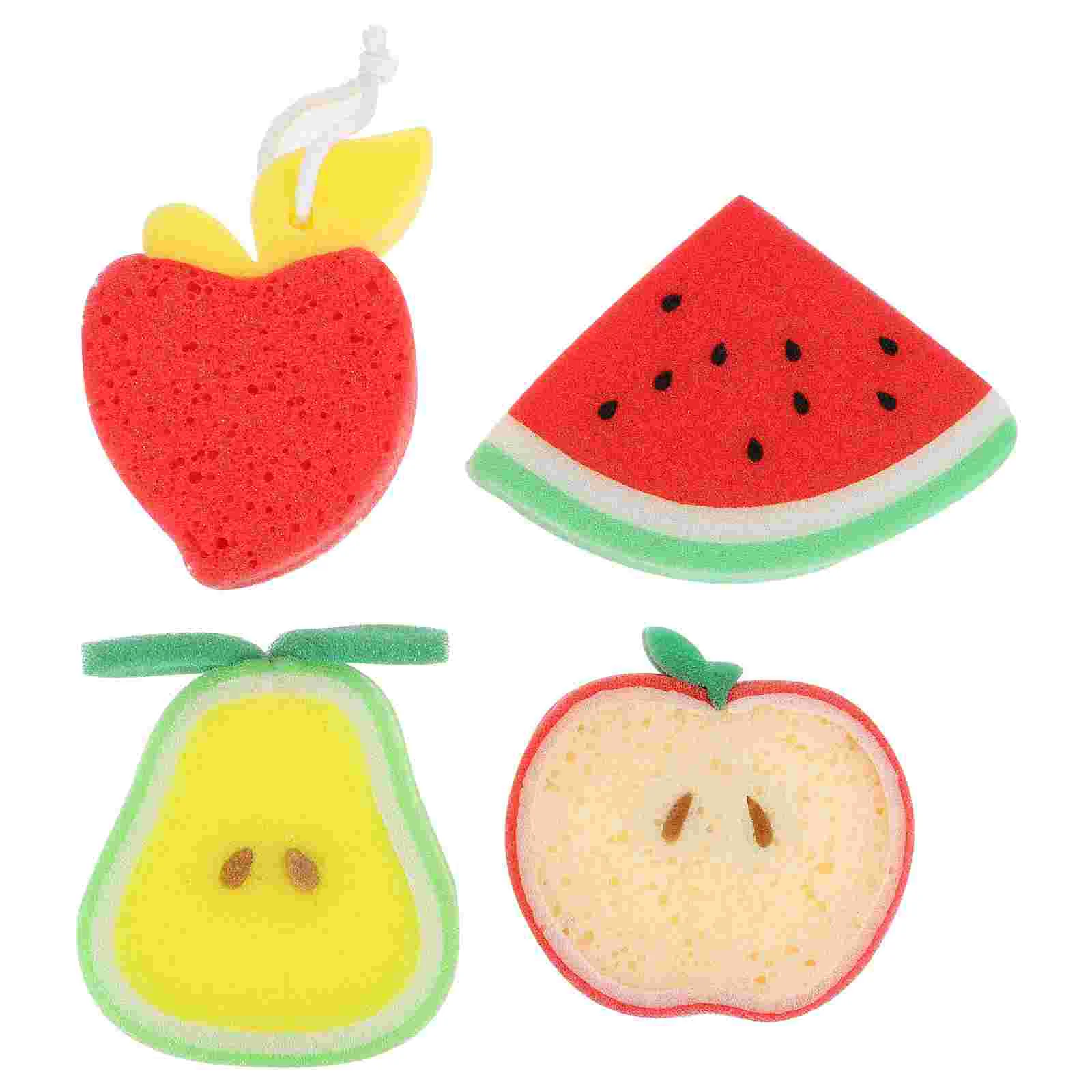 

4Pcs Shower Fruit Shaped Bath Children Bath Sponge Bathroom Supplies