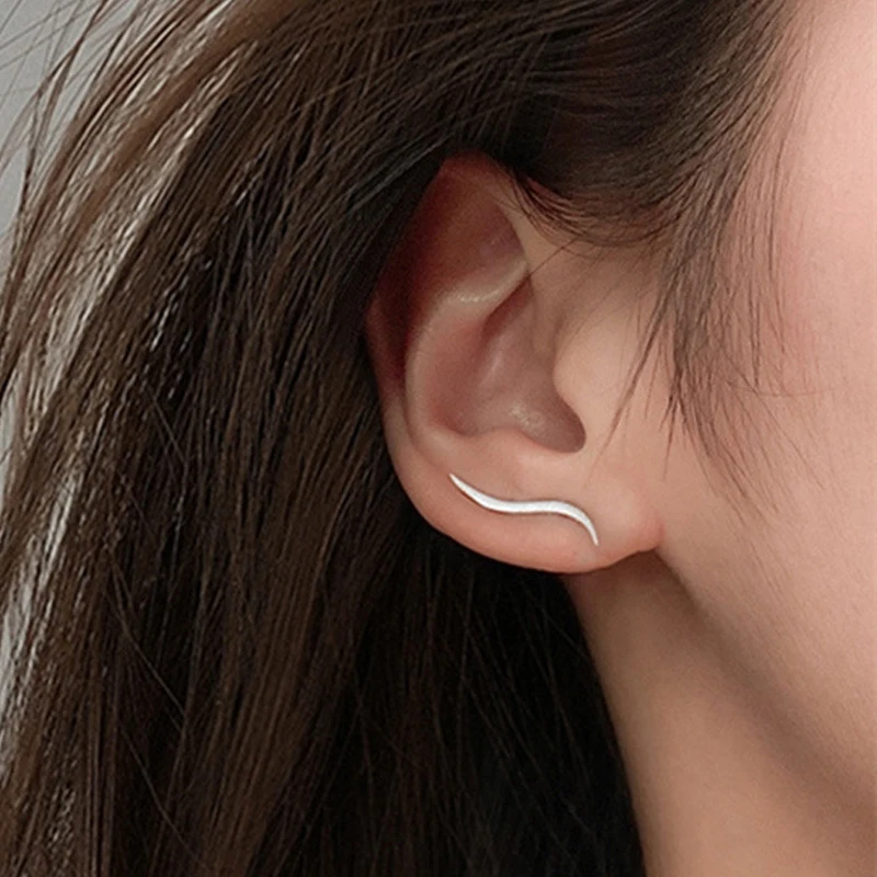 

Fashion Bohemian Ear Climber Earings Piercing Ear Cuff Ear Crawlers Geometric line Stud Earrings for Women Simple Party Jewelry
