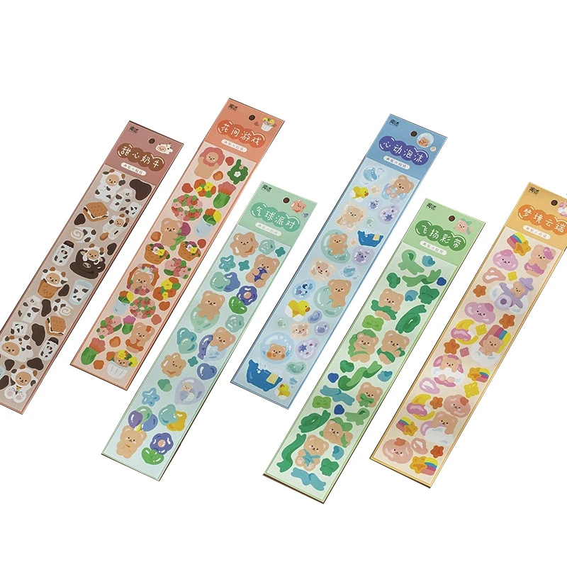 

2Sheet/Pack Cute Bear Kawaii Stickers Scrapbooking Bullet Diary Journal Decorative Sticker DIY Album Collage School Stationery