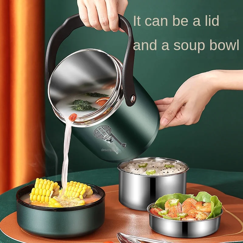 

Ланч-контейнер с термоизоляцией, кухонный бытовой пищевой контейнер из нержавеющей стали, Портативный Ланч-бокс, обеденная коробка