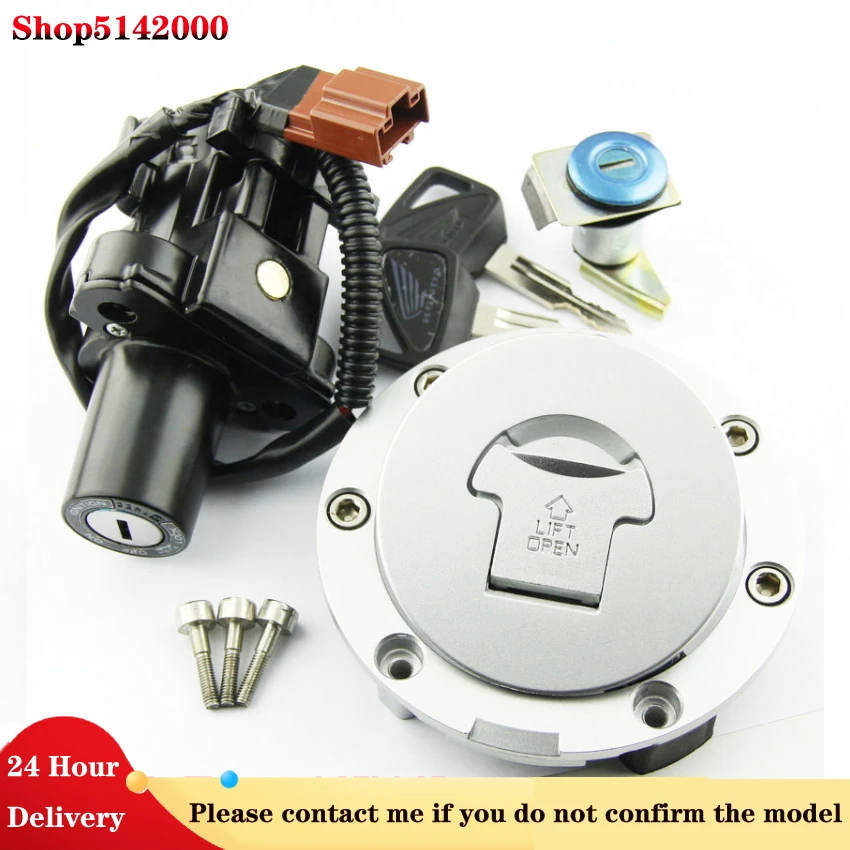 Motorcycle Ignition Switch Fuel Gas Cap Seat Lock Key Kit Fo