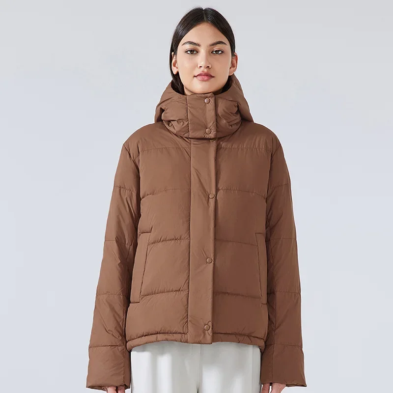 Новая осенне-зимняя пуховая куртка shinхорошо Женская Повседневная с капюшоном