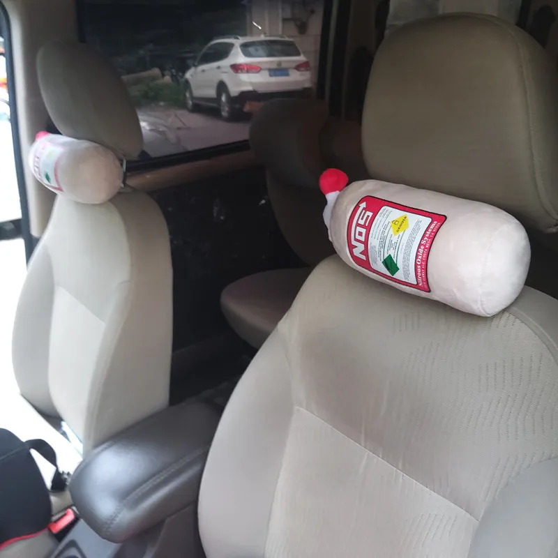 

New Creative NOS Nitrous Oxide Bottle Soft Pillow Plush Toys Turbo JDM Cushion Gifts Car Decor Headrest Backrest Seat Neck Rest