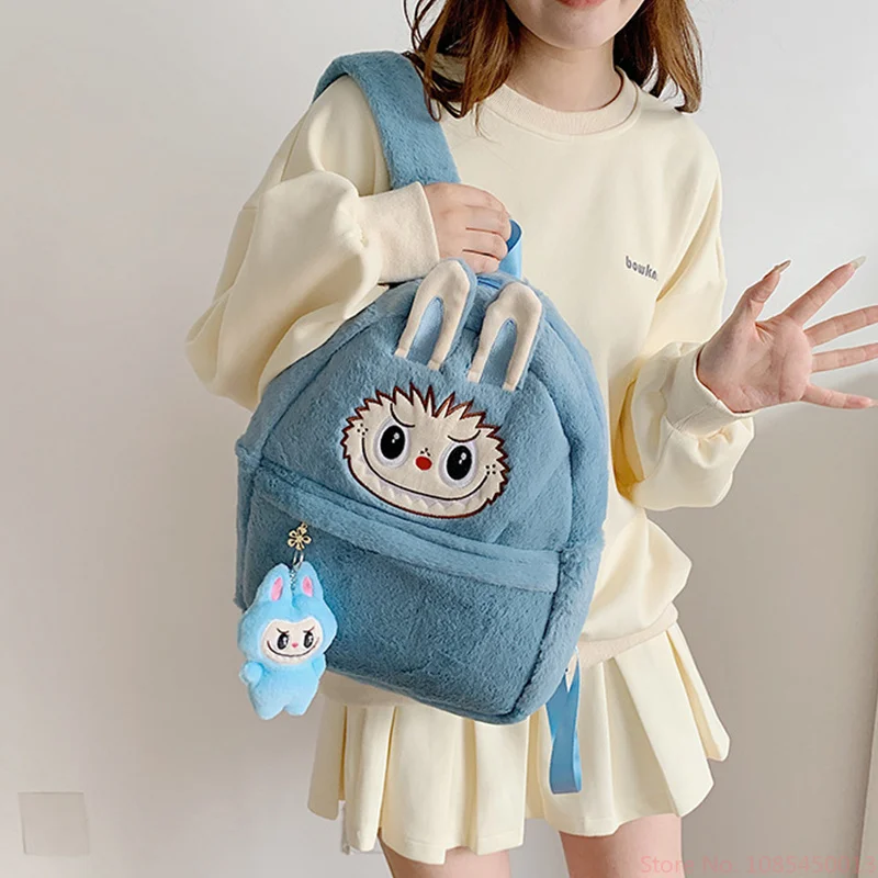 New 2024 Labubu Bakcpack For Girls Kids Cute Cartoon Doll Bag Student Kawaii Backpack Outdoor Travel Birthday Gift