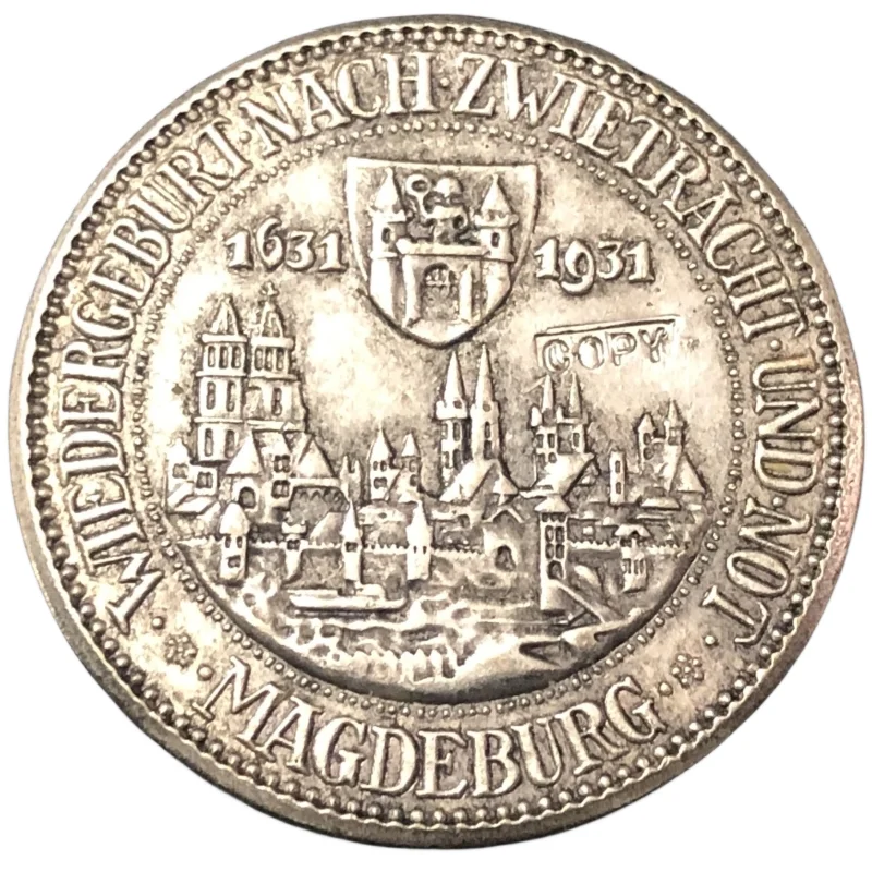 Медная монета Германия 1931 год 3 рейхсмарки Магдебург