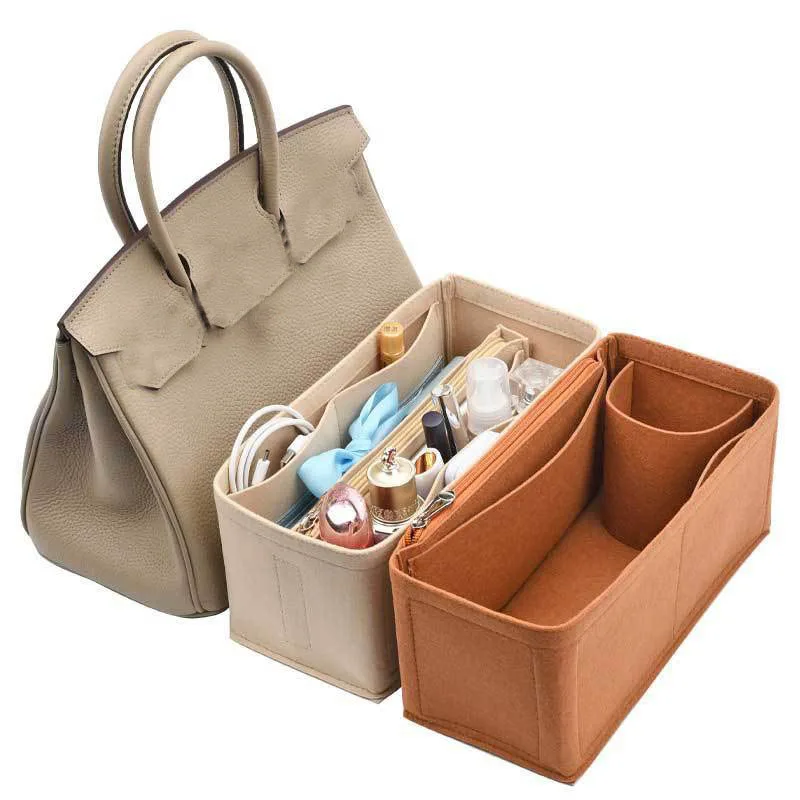 

Cosmetic Original Organize Bags Organizer Travel Inner Fits for Birkins 25 30 35 Insert Bag Organizer Makeup Handbag Portable
