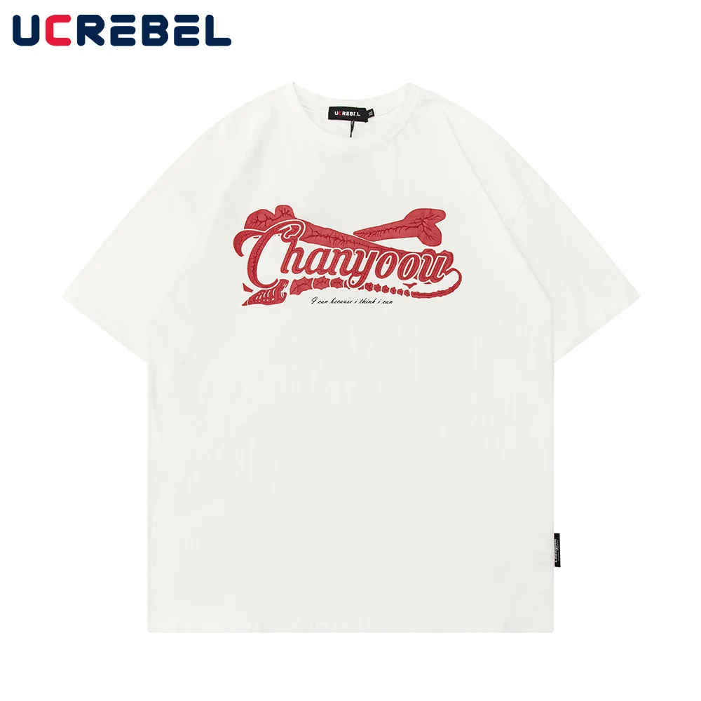 

Футболка мужская с коротким рукавом, хлопковый топ с круглым вырезом и полурукавами, свободного покроя, в стиле High Street, Повседневная рубашка...