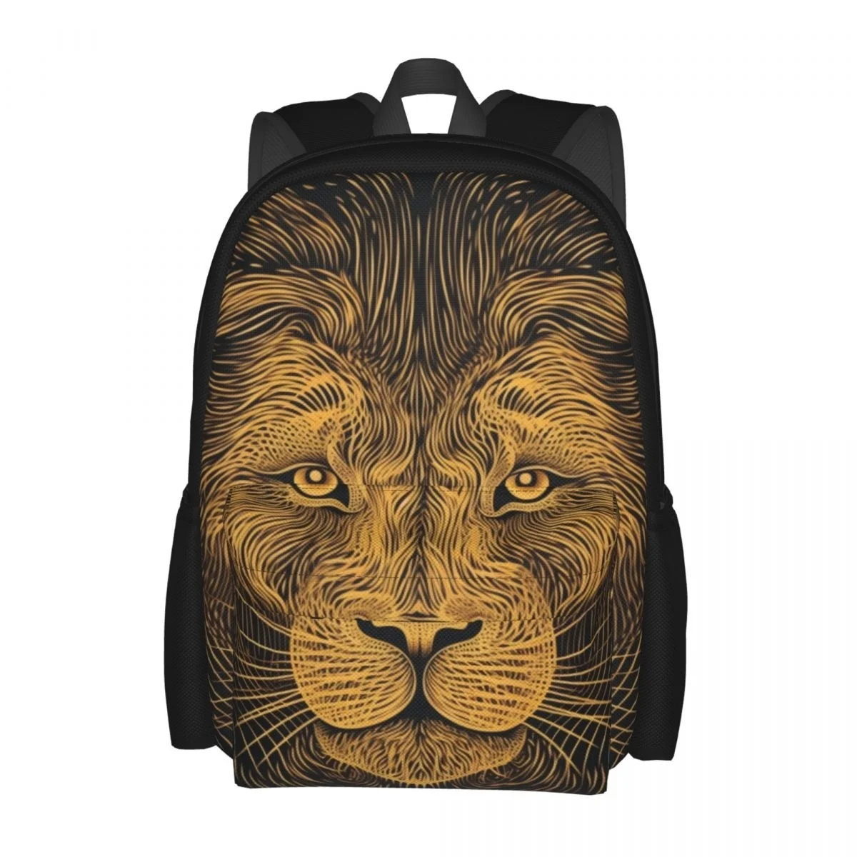 

Lion Backpack Neon Wavy Lines Kawaii Backpacks Student Unisex Outdoor Soft School Bags Custom Rucksack