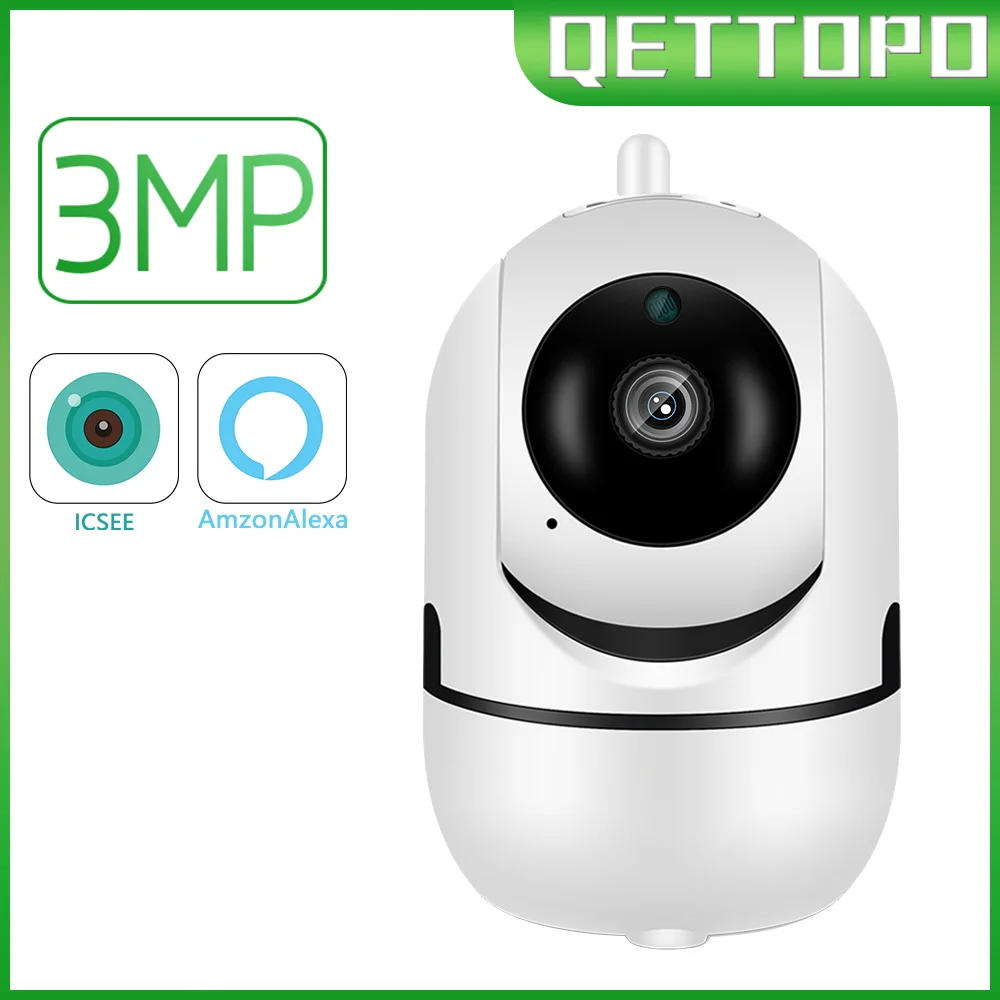 

Qettopo 4MP WiFi IP Camera Baby Monitor Wireless Indoor CCTV Security Camera Auto Tracking Audio Video Surveillance Camera iCsee