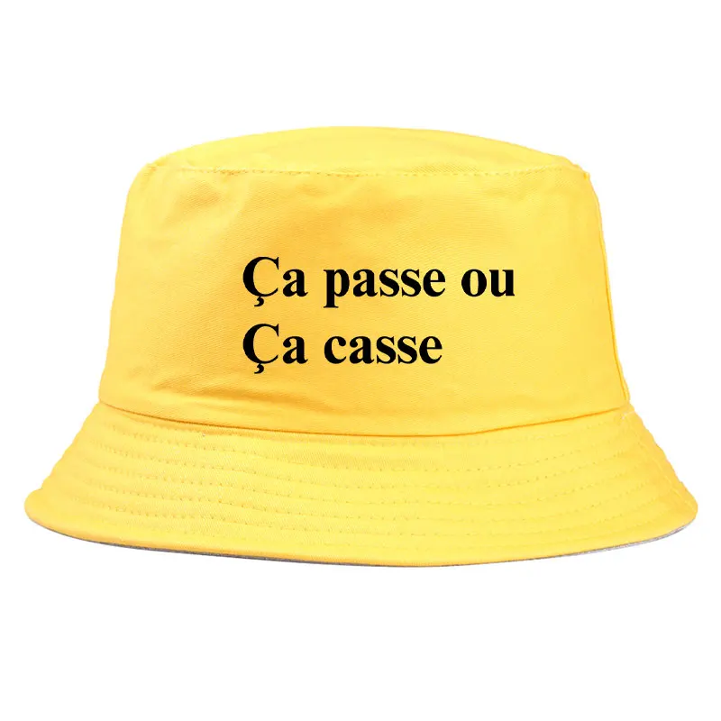 

Ça Passe Ou ça Casse Printe Bucket Hats Unisex Reversible Cotton Fisherman Cap Men Women UPF50+ Sun Protection for Fishing Cap
