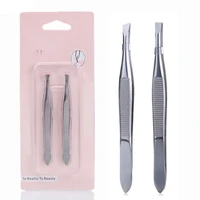 2pcsset professional stainless steel hair removal clip eyebrow face hair remover tweezers makeup tool pinset