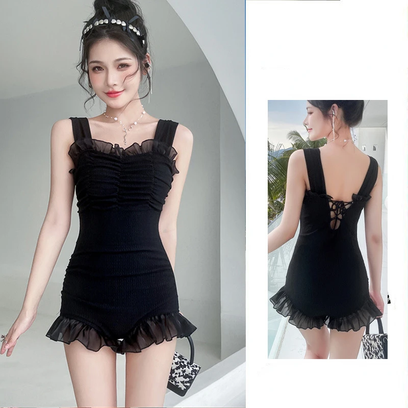 

Женский сплошной купальник с эффектом пуш-ап, в Корейском стиле