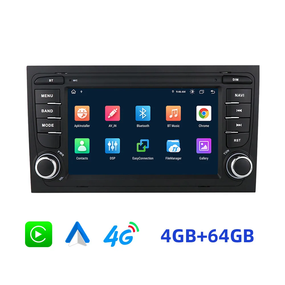

2 DIN Car Radio Android Multimedia for Audi A4 B7 B6 S4 RS4 2008 Carplay Autoradio Audio Car Stereo Player GPS CAR RDS WIFI