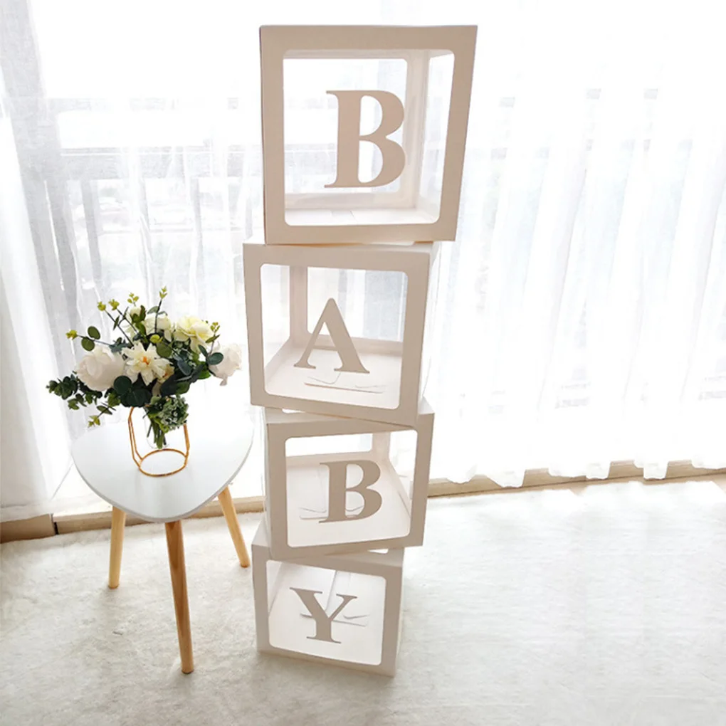 

Surprise Box Paper Box Set Transparent Decorative Box Block Decoration for Wedding Party Baby Shower