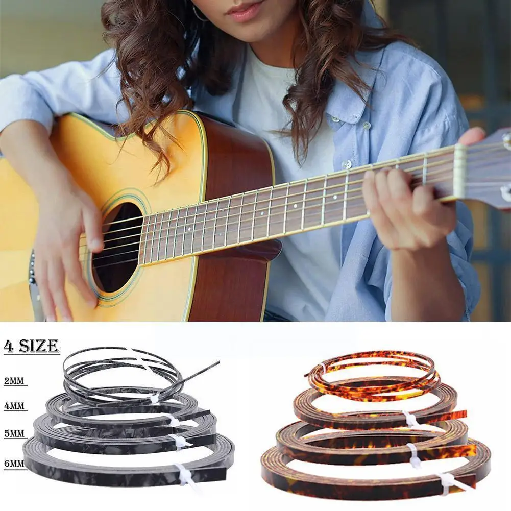 

Colorful Celluloid 6/5/4/2 Mm Width Guitar Binding Black Feet Purfling Length Pearl 5 M8Z9