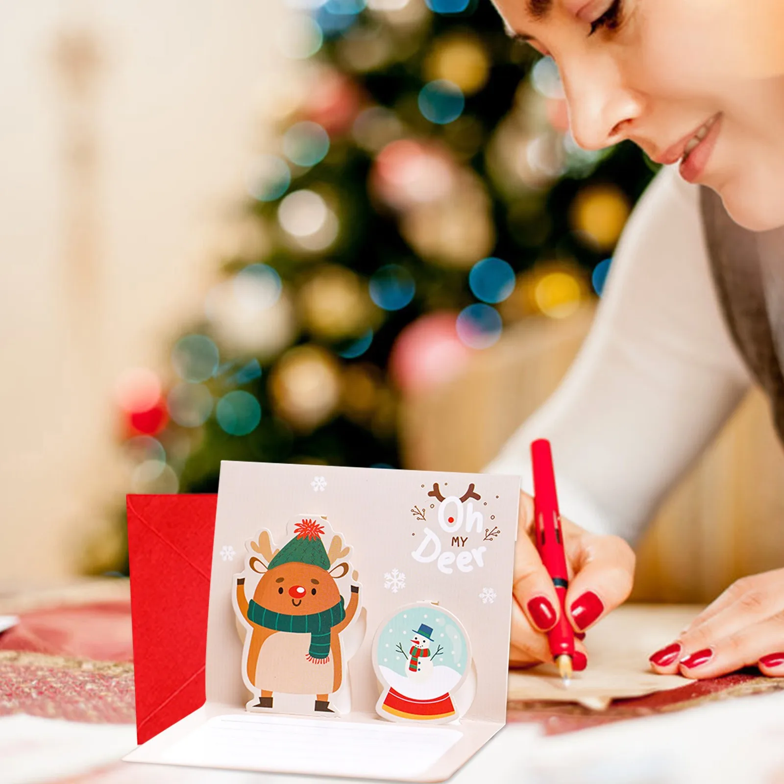 3D Креативная Рождественская Открытка Складная Конструкция Тема Долина