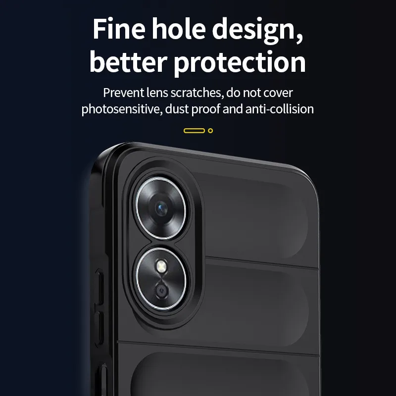 For OPPO A17 Cover For OPPO A17 Case 6.56 inch Shockproof Rubber Soft Silicone Phone Bumper For OPPO A17 A57 A76 A36 4G Fundas
