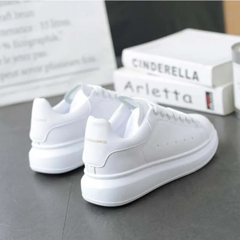 

Высококачественные классические кроссовки, новинка, Белая обувь, мужские кроссовки на толстой подошве для бега, модная Вулканизированная о...