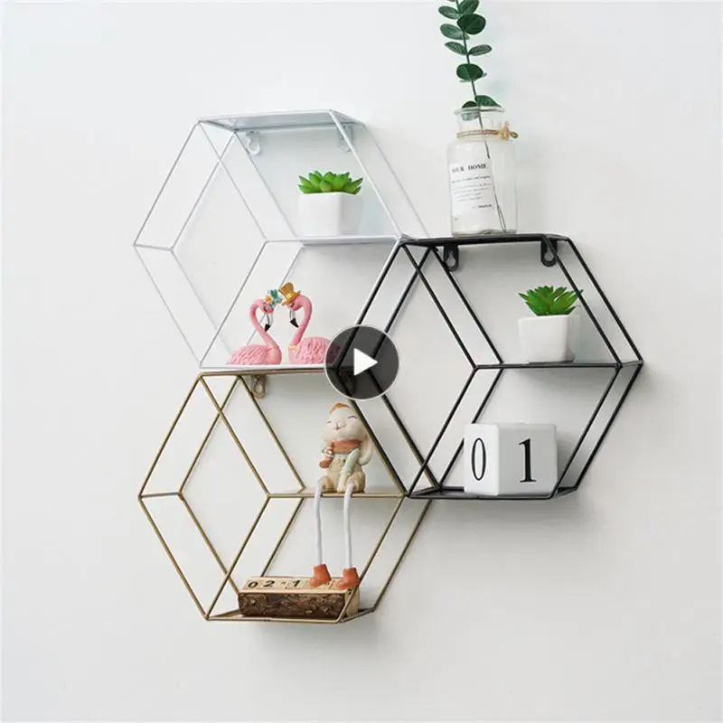 

Room Home Decoration Wall Mounted Shelf Modern Simple Storage Rack Metal Iron Sundries Storage Living Room Decorative