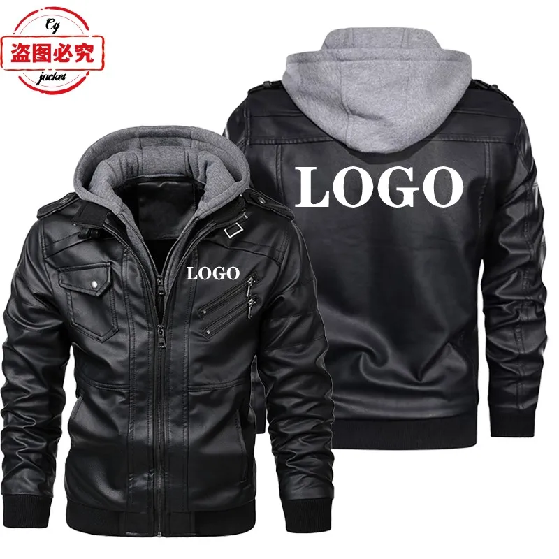 Кожаная мотоциклетная куртка с логотипом размер S - XXXL цвет в ассортименте