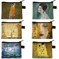 new oil painting coin purse coin bag women lipstick card keys holder money bag ladies wallet handbags for women small kids bags