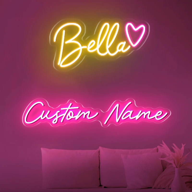 Personalized Family Name Neon Signs Custom Led Light Up Lamp Wall Decor Wedding Birthday Party Bar Salon Kid Gift Business Logo
