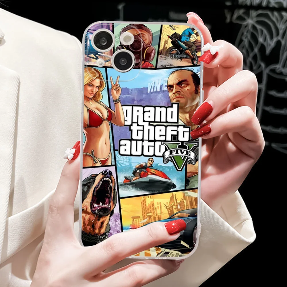 G-GTA 6 G-Grand Theft A-Auto Phone Case For IPhone 16 15 8 7 6S Plus X SE XR XS 14 11 12 13 Mini Pro Max Mobile