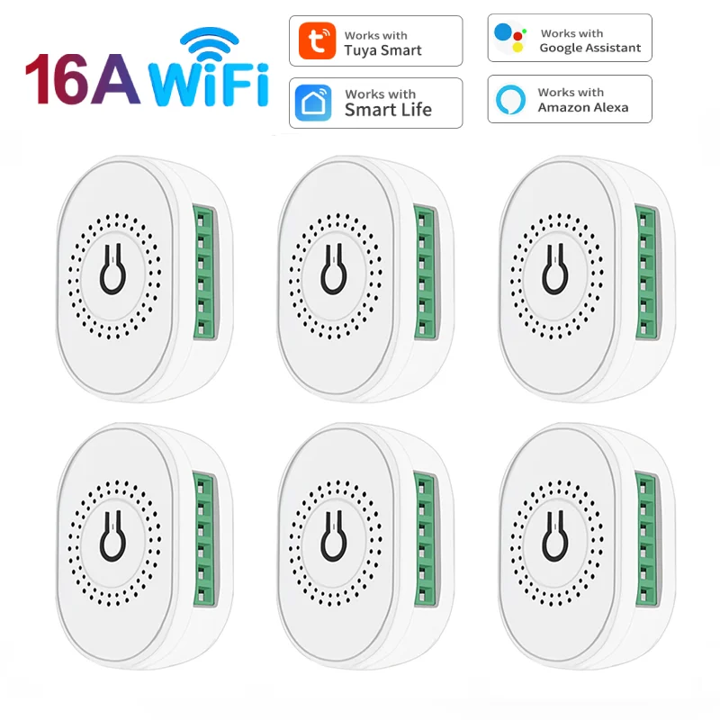 

Tuya 16A Wifi + RF 433 Mini Switch With Power Mornitor Double-way Timer Relay Smart Life Breaker Work With Alexa Google Home