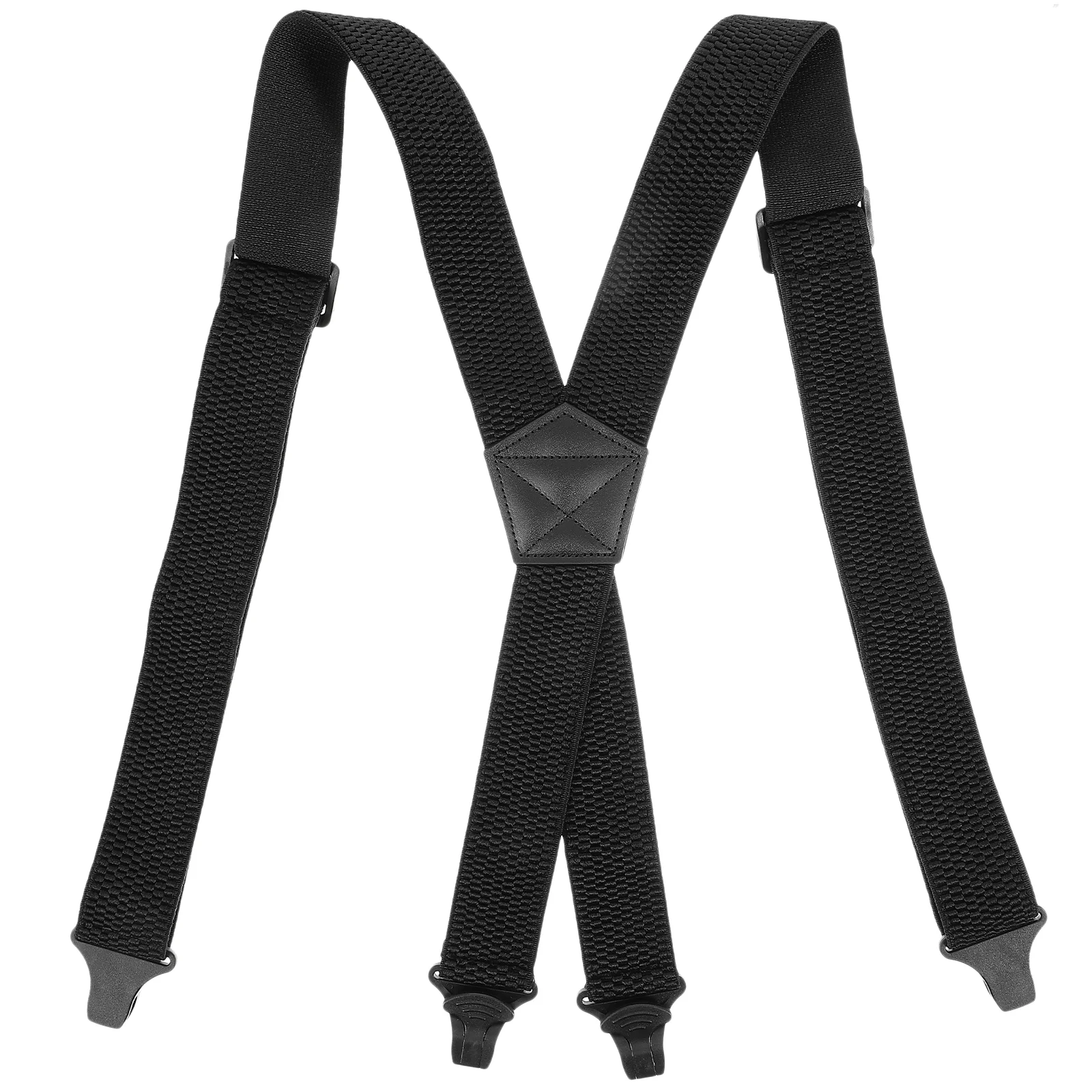 

Elastic X Back Suspenders Pants Black Men Clothing Accessories Heavy Duty Unisex Clips