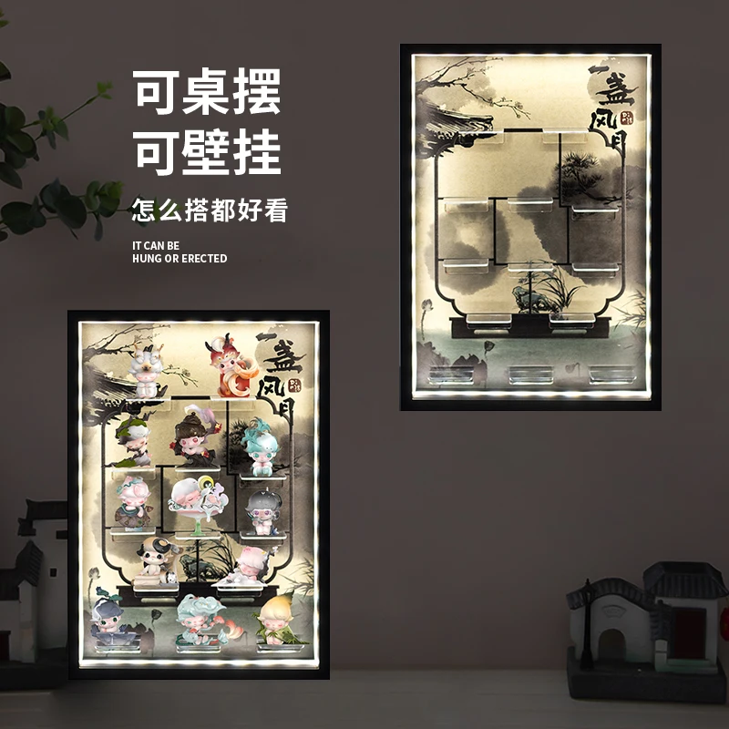Фото DIMOO Фонарь в бризе Слепая коробка Дисплей Деревянный светодиодный светильник Настенное крепление для скрытого монтажа Коллекция Настенное крепление для заподлицо №2