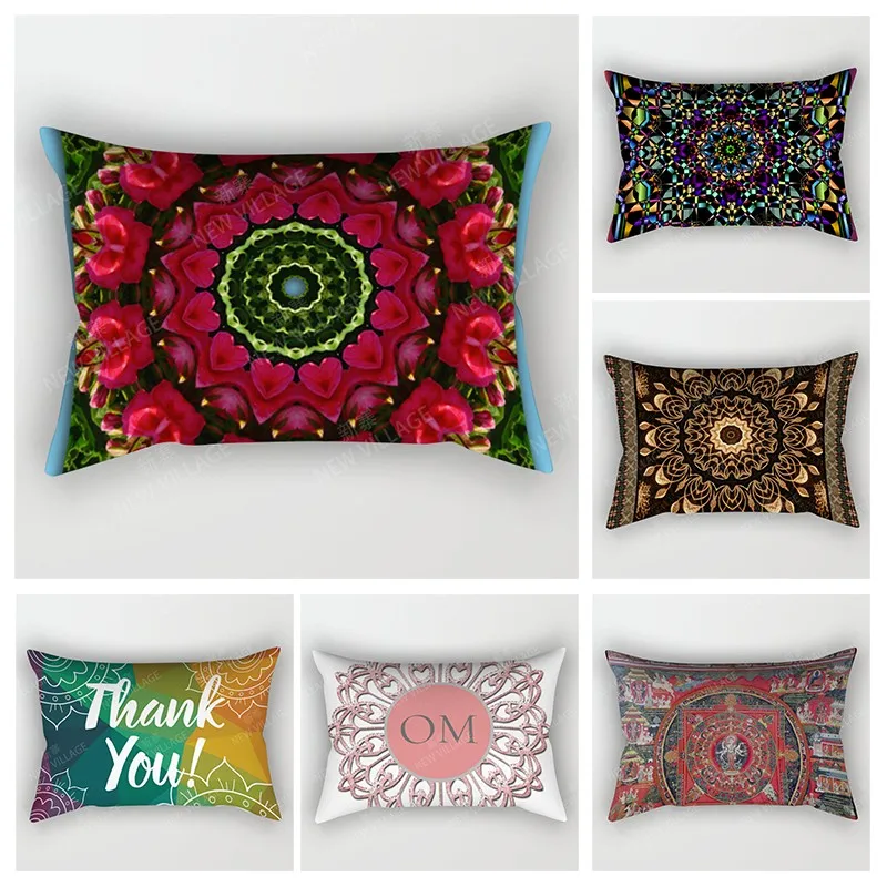 

Чехол для диванной подушки с рисунком мандалы в скандинавском стиле, 30 х50 см, 40 х60, 50 х7, 0, в винтажном марокканском стиле