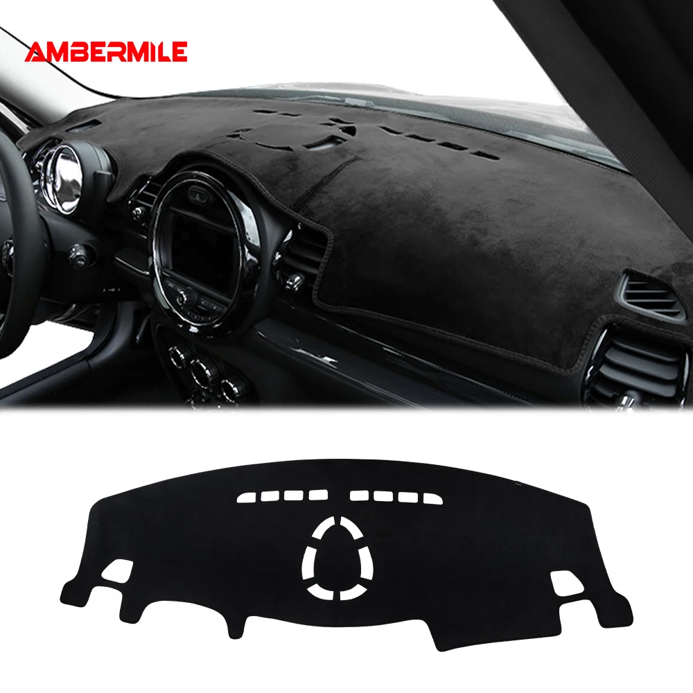 

AMBERMILE Flannel for Mini Cooper Clubman F54 F55 F56 F60 Accessories Car Anti Slip Mat Dashboard Mat Pad Dashmat Carpet Cover