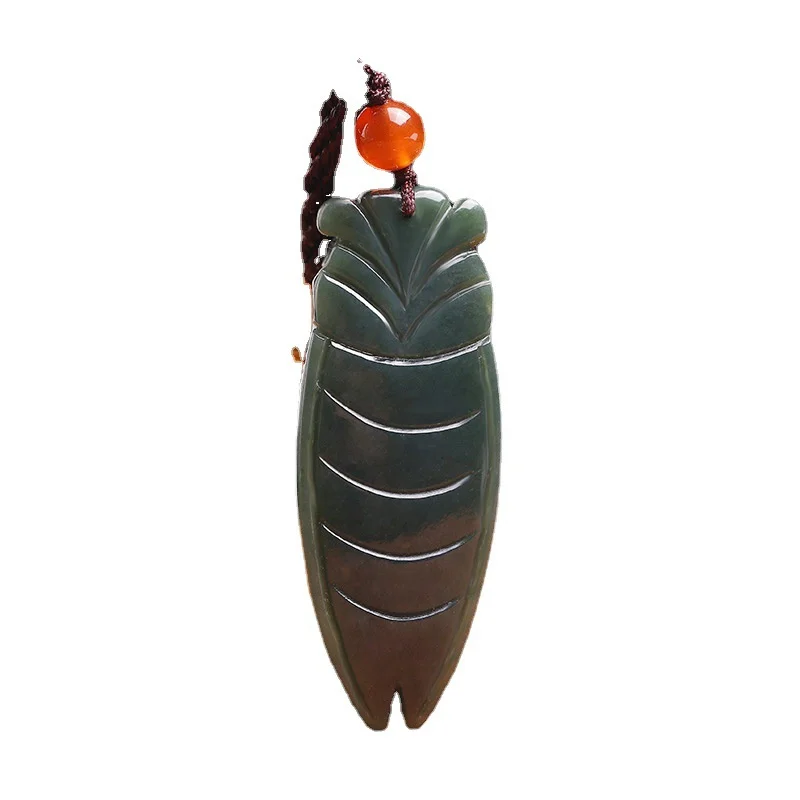 Hot Selling Natural Handcarve Jade Know The Cicada Necklace Pendant Fashion Jewelry Accessories Men Women Luck Gifts |