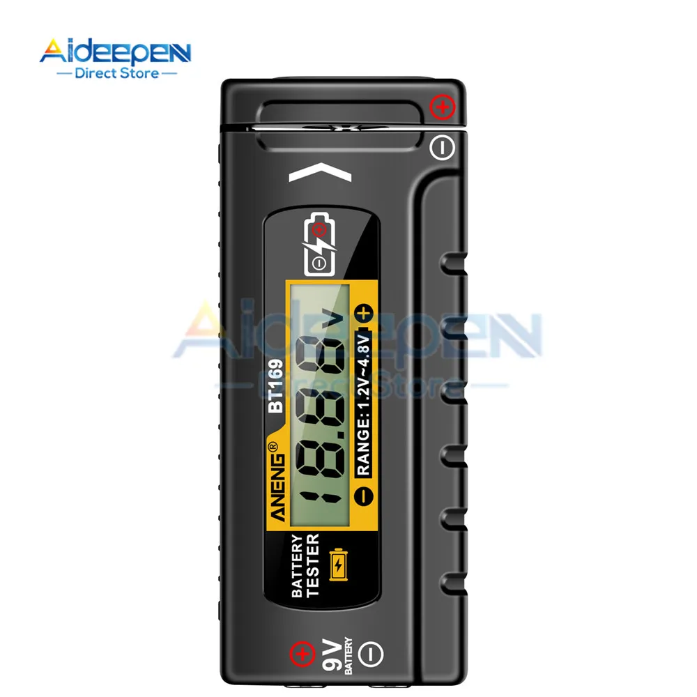 

BT167/BT169 Тестер батареи Детектор уровня заряда батареи Дисплей уровня заряда батареи 1,2-3/9 В 1,2-4,8/9 В Тестеры батарей