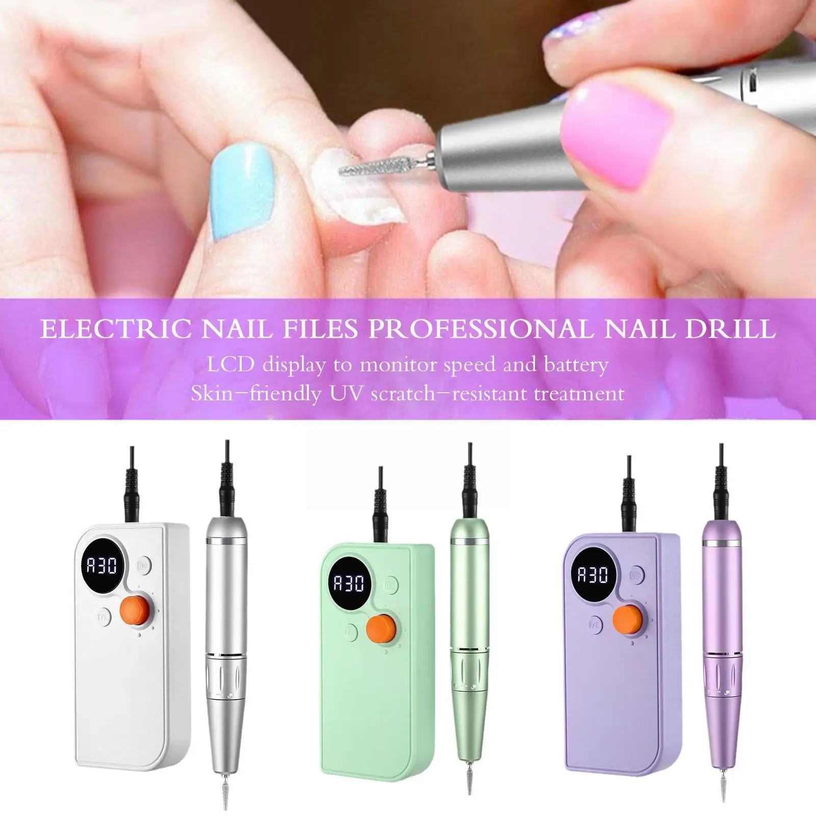 

Машинка для маникюра M8g4 аккумуляторная электрическая, 30000 об./мин.