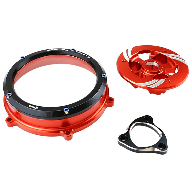 

Clutch Cover Engine Racing Spring Retainer Guard for Panigale V4 V4S Speciale 2018-2021 Pressure Plate Kit(A)