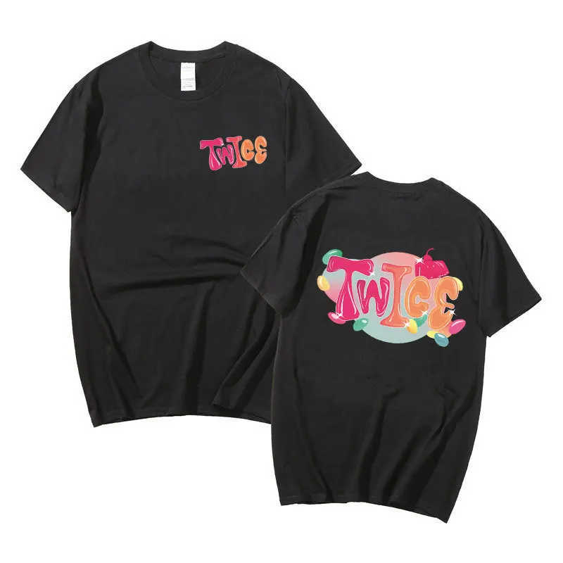 

Harajuku Y2K Women's T-shirt KPOP TWICE printed cotton short sleeved versatile Oversized t-shirt Fashion Women Clothing female