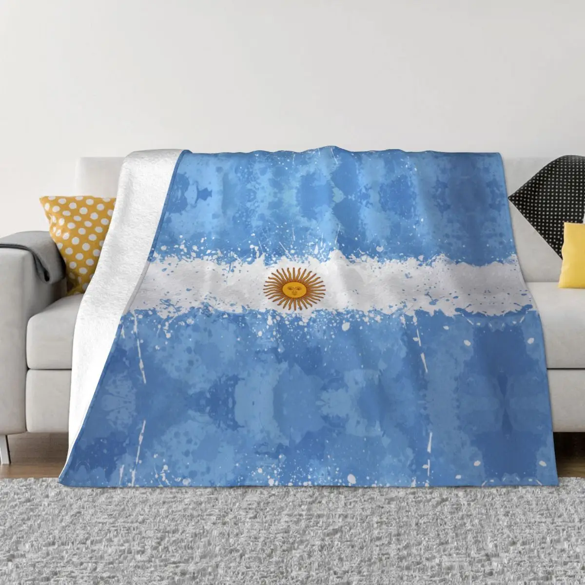

Argentina Flag Blankets Velvet Textile Decor Breathable Super Soft Throw Blankets for Bedding Travel Plush Thin Quilt