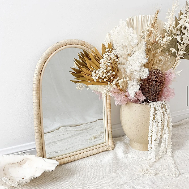 

Big Wall Mirror Rattan Decorative Frame Hanging Dressing Table Mirror Hairdressing Decoraciones Para Habitacion Home Design