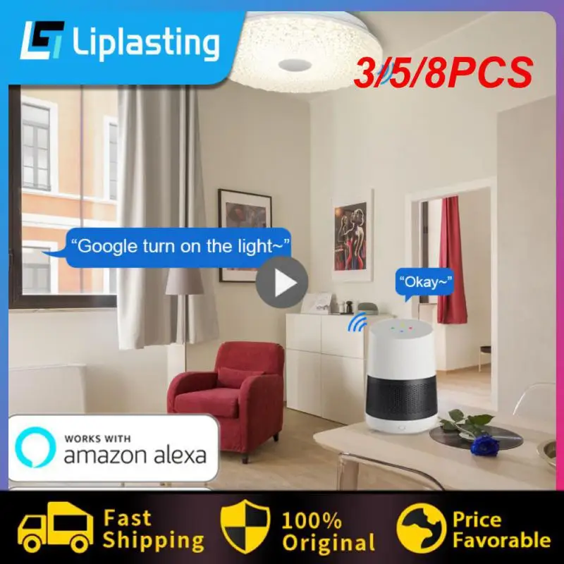 

3/5/8PCS Smart Lamp 100-265v Rgbcw Room Decoration Smart Wifi Led Round Ceiling Light Music Dimmable 100-265v