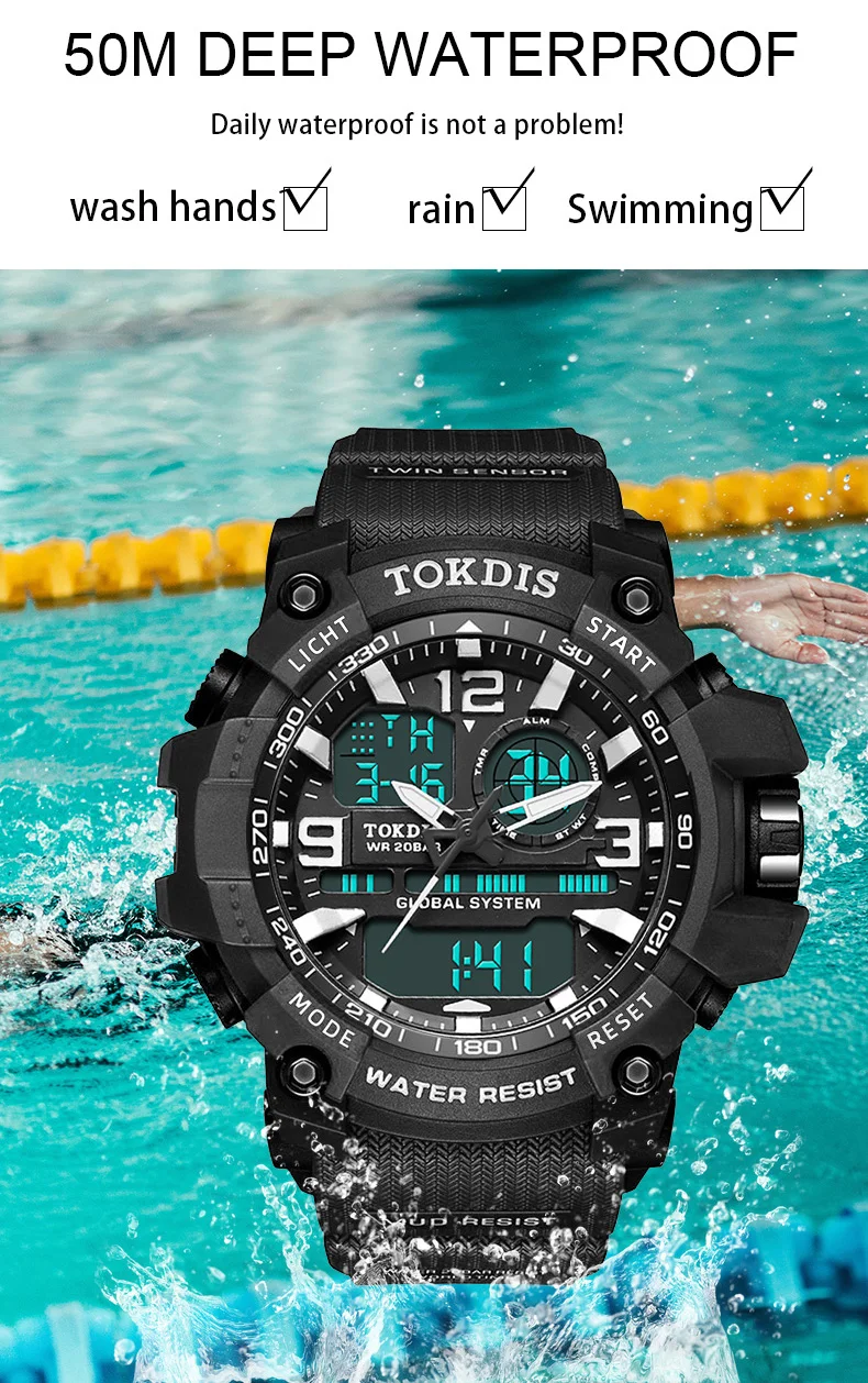 Часы мужские цифровые в стиле милитари водонепроницаемые светодиодсветодиодный