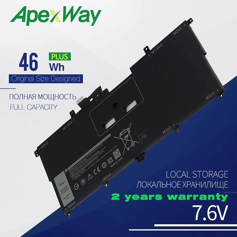 

ApexWay NEW 7.6V 46Wh NNF1C Battery for Dell XPS 13 9365 HMPFH Series N003X9365-D1516FC XPS13-9365-D1805TS Laptop