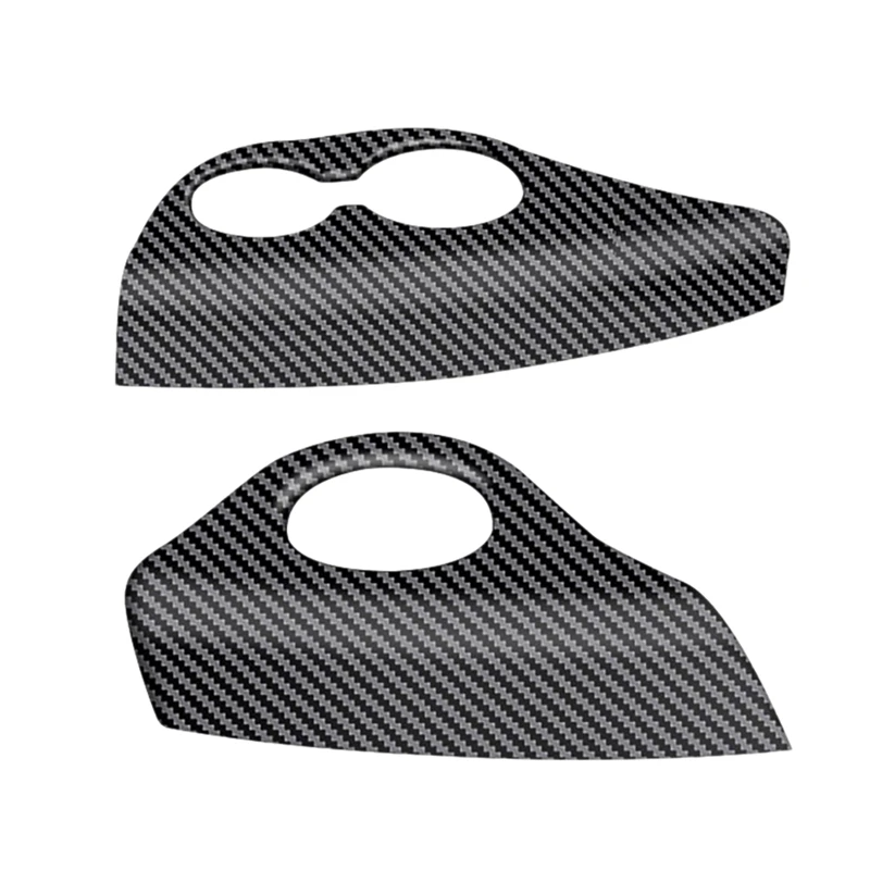 

2Pcs Rear Drain Cup Frame Trim Decorative Strip Carbon Fiber Pattern For Toyota Sienna 2021