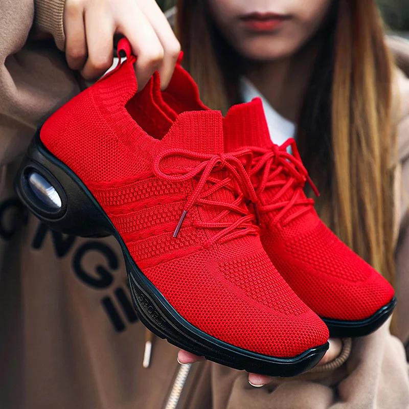 Hollow Out Women Vulcanized Shoes Chunky Lightweight and Breathable Summer Athletic Workout Dancing Shoes Female Platform Shoes