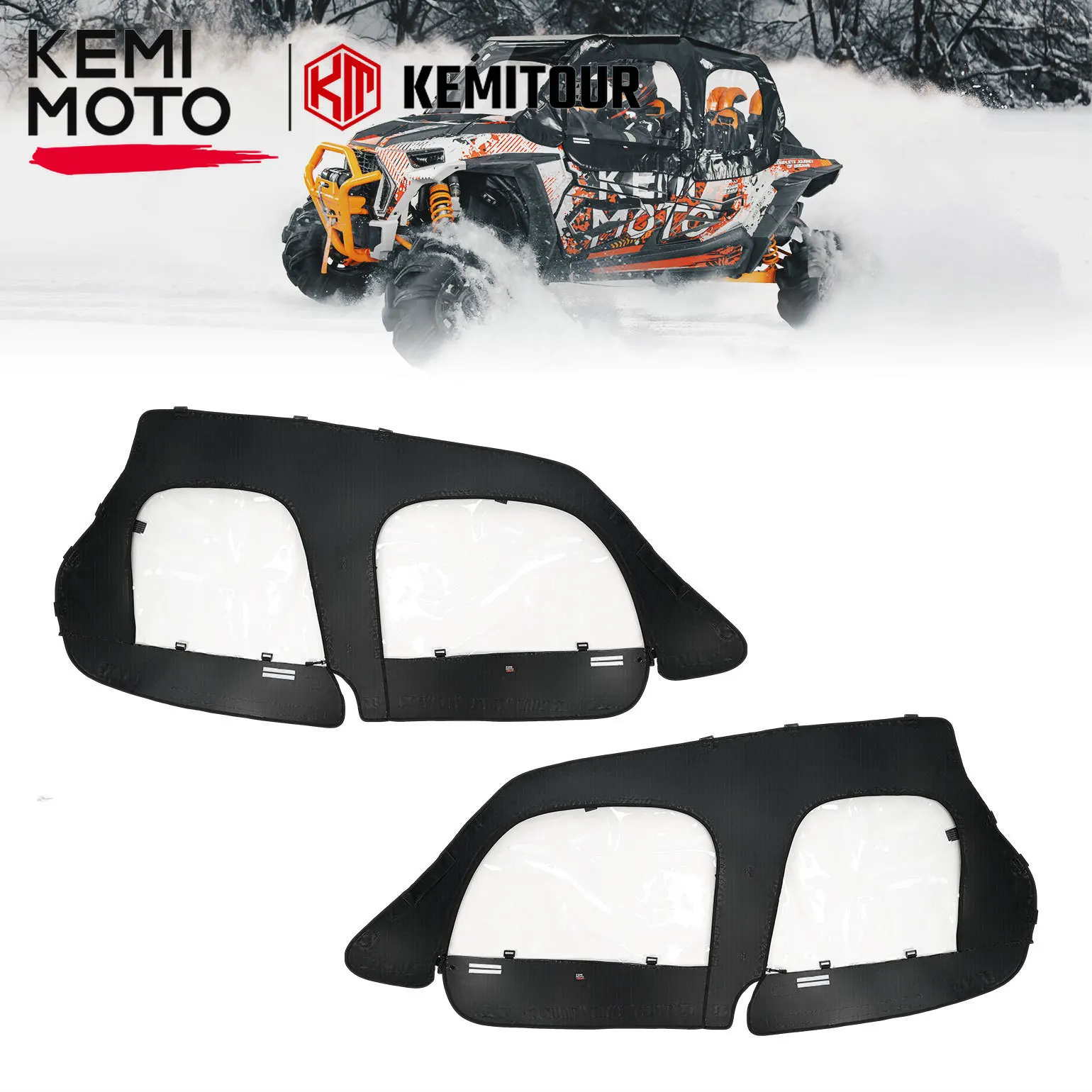 KEMIMOTO UTV Комплект мягких верхних дверей Корпус кабины # 2884332 Совместим с Polaris RZR XP 4