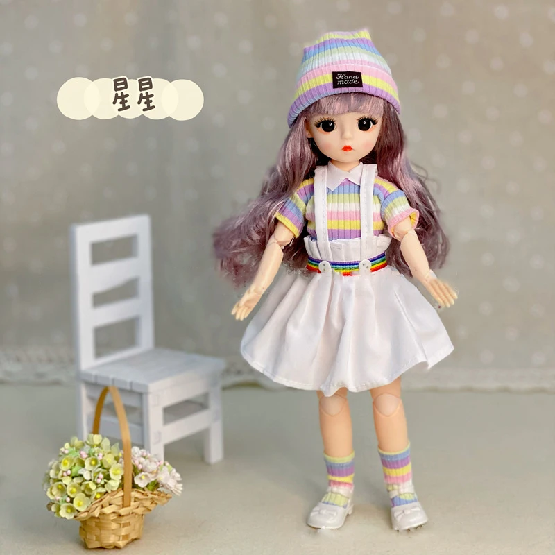 Новинка 30 см BJD 1/6 кукла с одеждой очками длинный парик Макияж модная повседневная