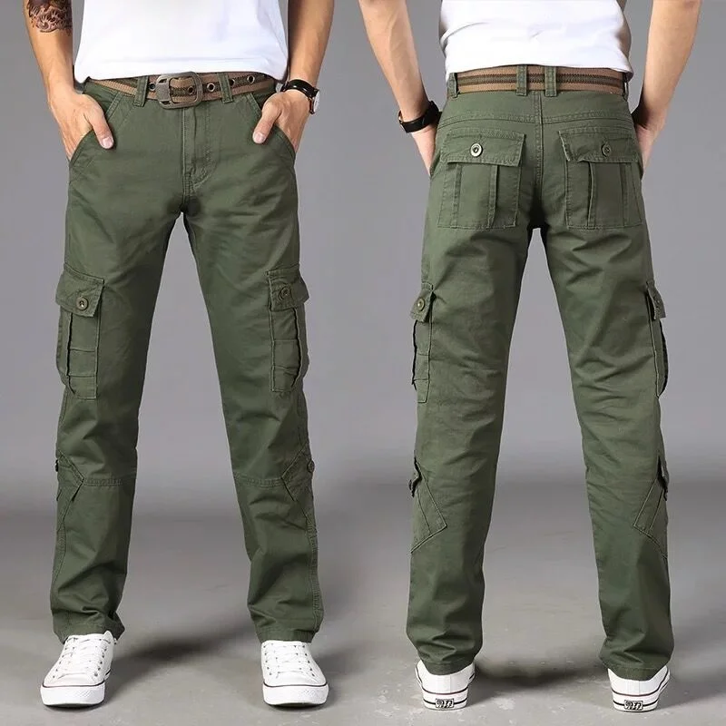 

Cargo Pants Men Combat SWAT Army Military Pants Cotton Many Pockets Stretch Flexible Man Casual Trousers 28-40