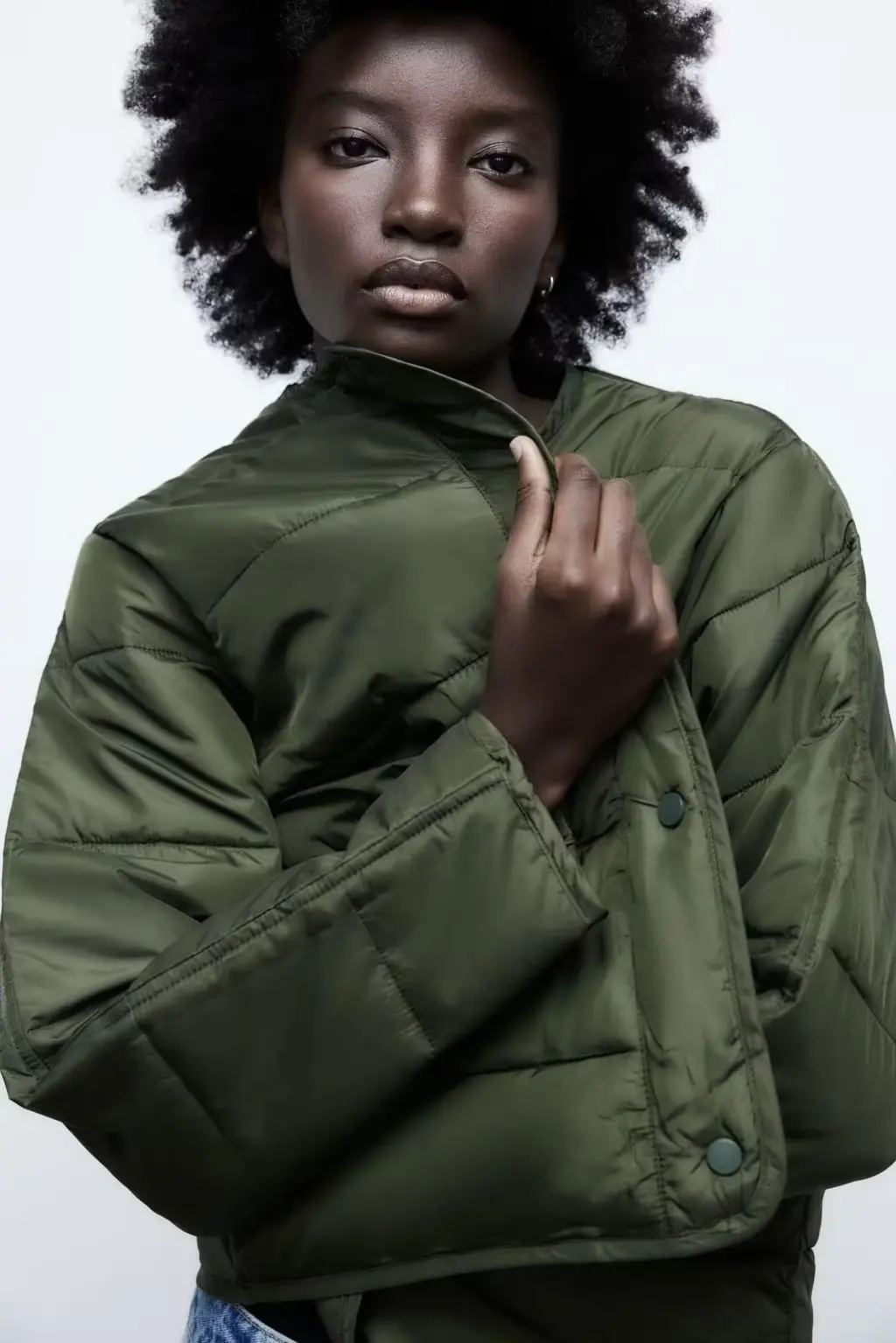 MOLAN Warm Padded Jacket Woman Green Warm Loose New Overcoat Pockets Female Vintage Chic Outwear Top